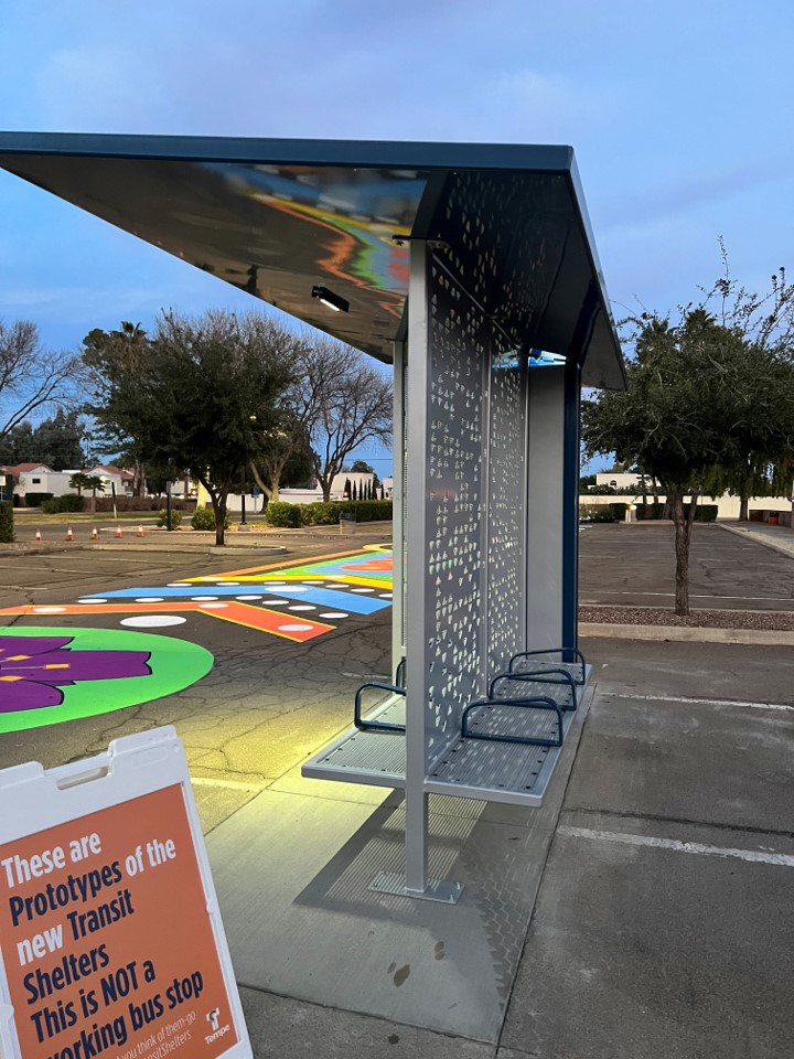 TRANSIT SHELTER.DUSK WITH MURAL.LIBRARY.1.19.22