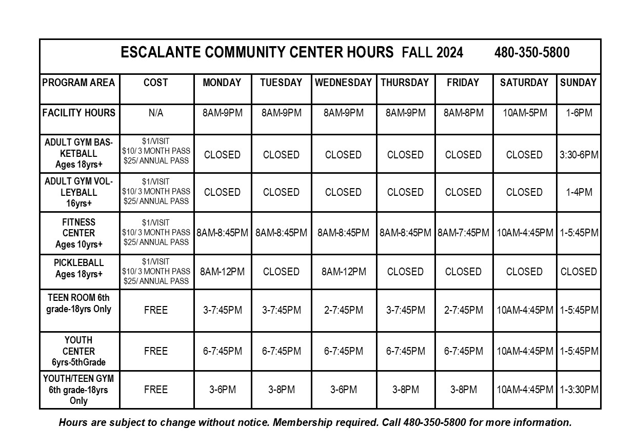 Facility hours half sheet fall 24