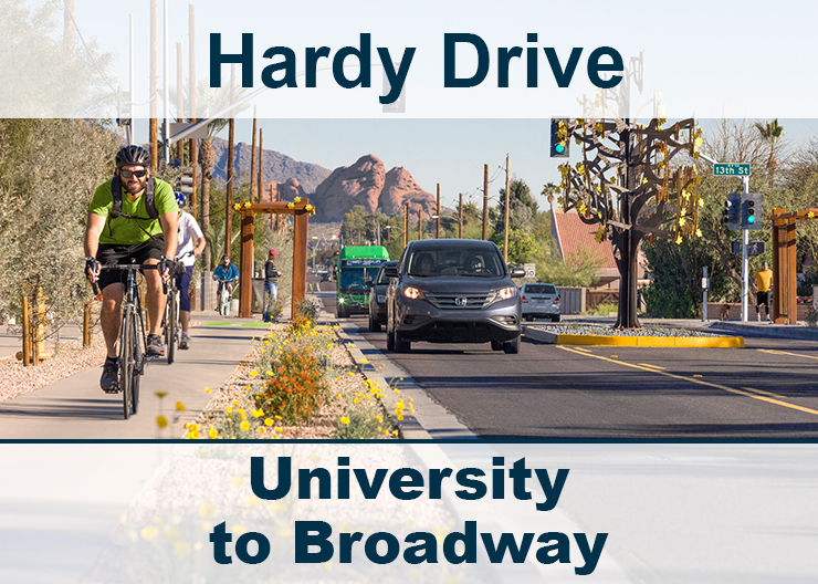 Hardy Drive streetscape- University to Broadway