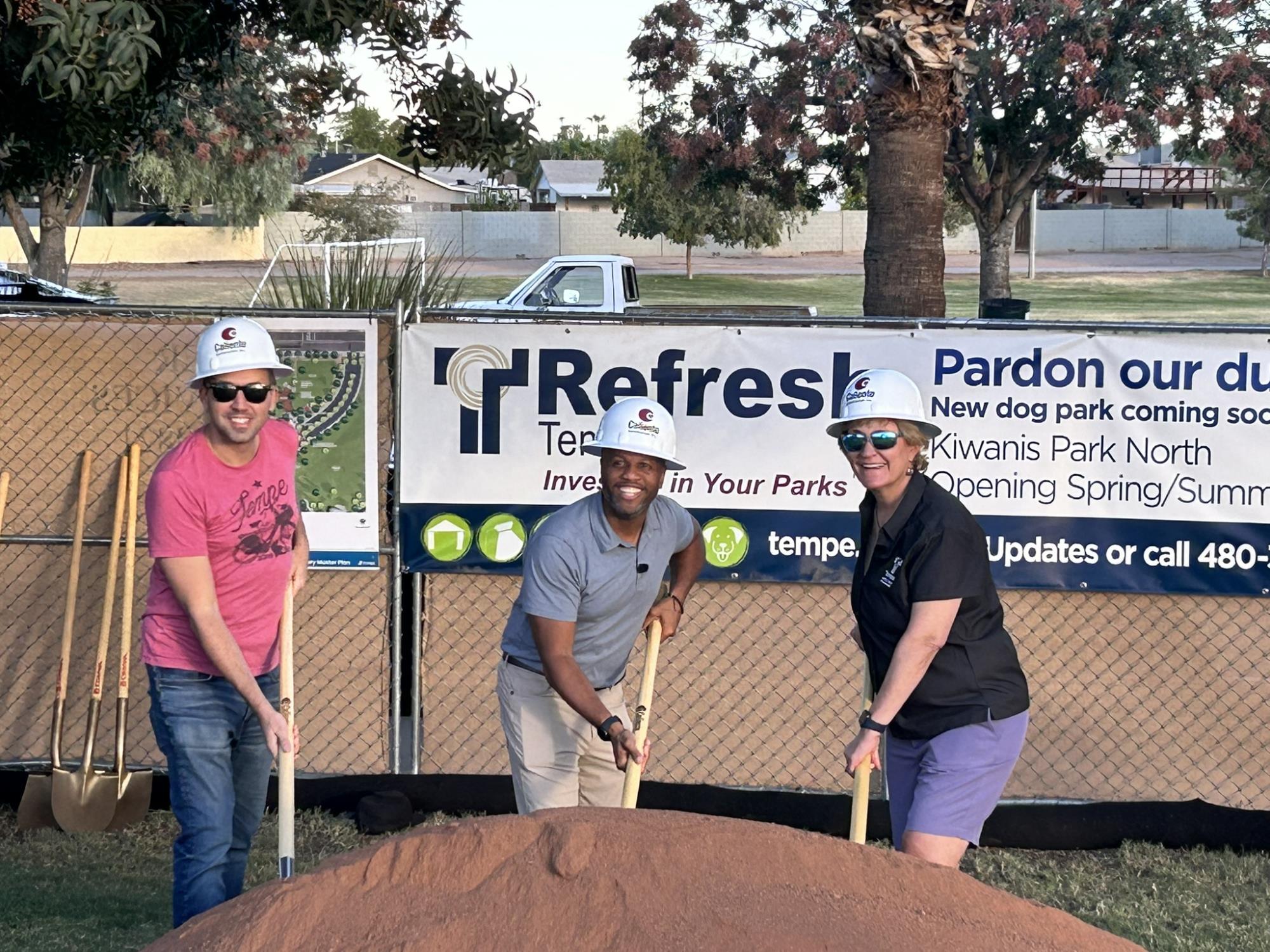 Kiwanis Dog Park Groundbreaking Shovels