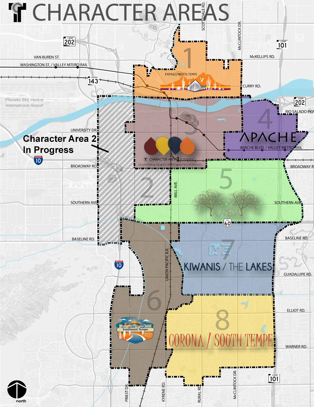 Tempe Character Areas Map 2025